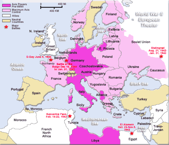 Maps - World War Ii in europe and North Africa